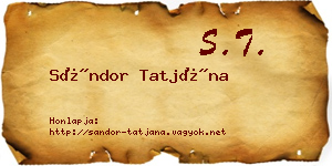 Sándor Tatjána névjegykártya